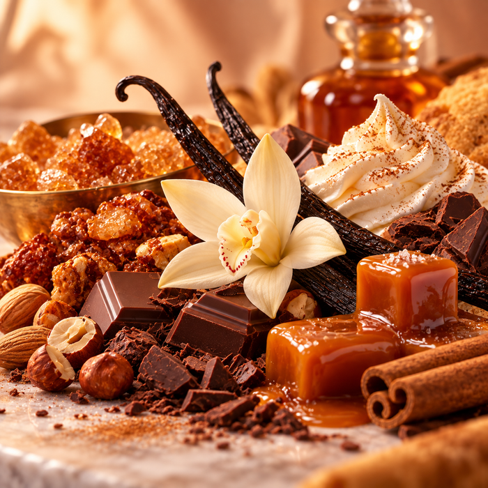 Sweet gourmand fragrance mood