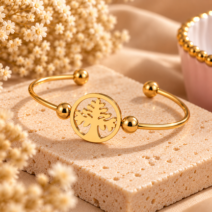 Tree of Life Bangle – Gold