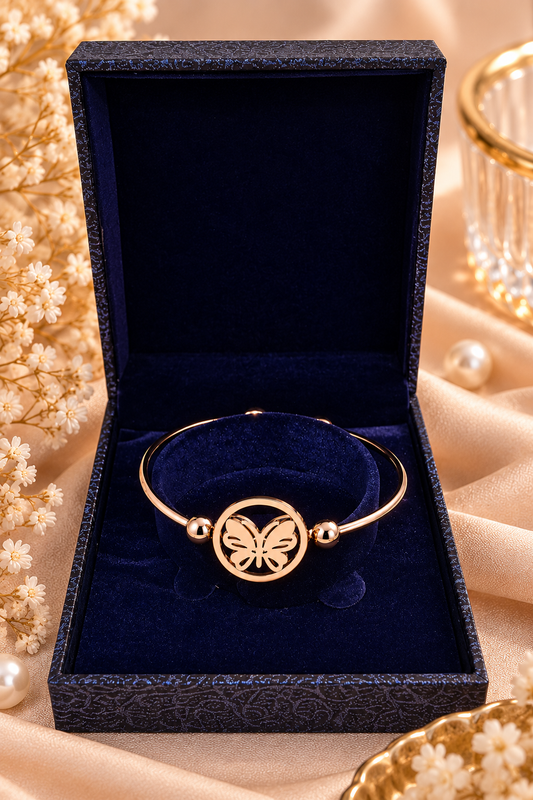 Butterfly Bangle – Rose Gold by Mehervaan