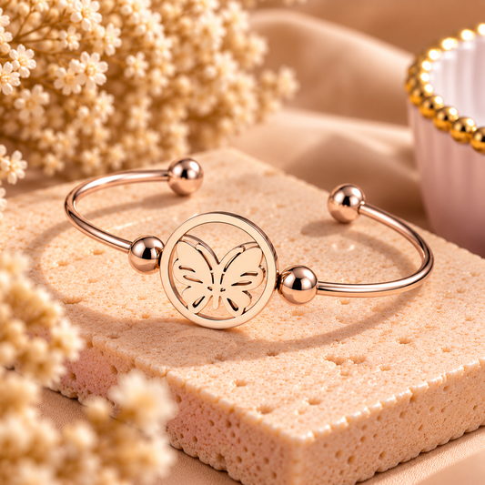 Butterfly Bangle – Rose Gold by Mehervaan