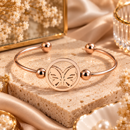 Butterfly Bangle – Rose Gold